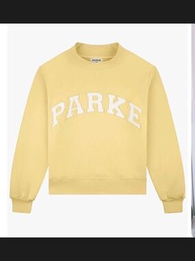 Parke Soft Yellow Crewneck Sweatshirt with White Lettering